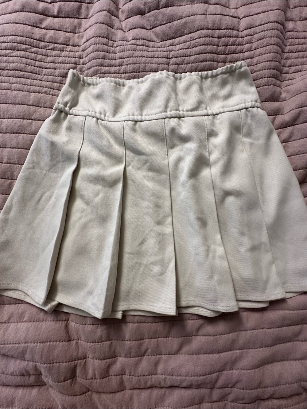 Hollister Cream Pleated Skater Skirt